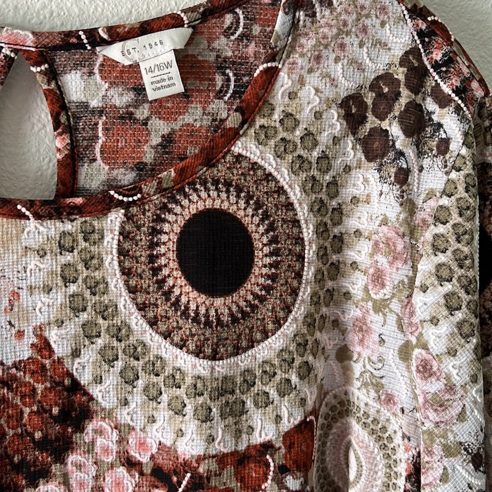 Perfect boho fall top size 14/16 like new #1 - Picture 2 of 7